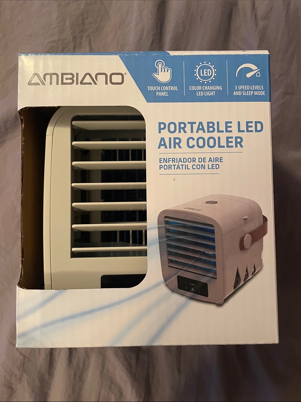 Portable LED Air Cooler - White